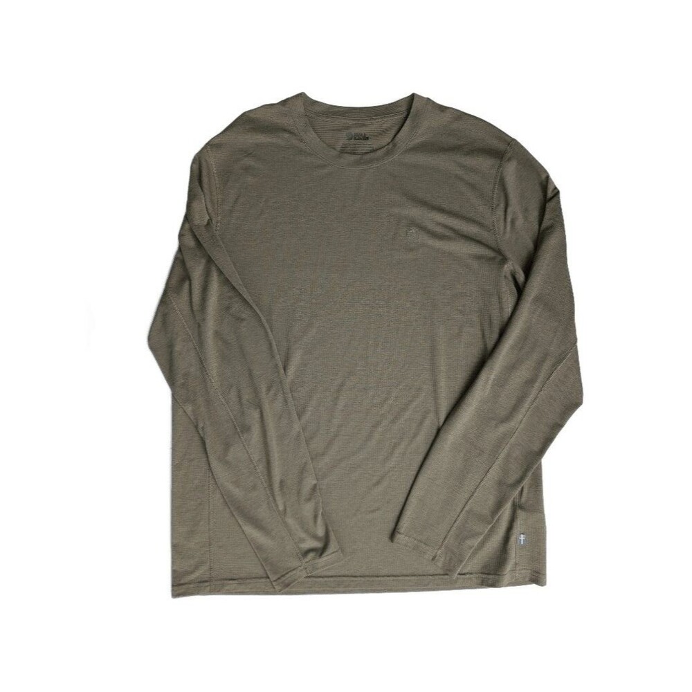 Fjällräven Men's XL Long Sleeve T-Shirt Olive Polyester Abisko Day Hike LS